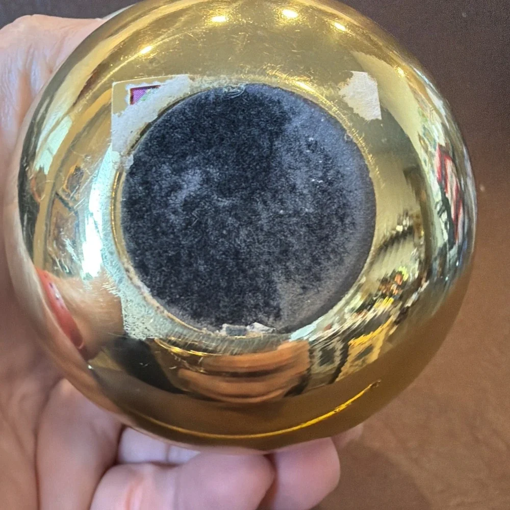 Vintage Solid Brass Apple Paperweight Desk Decor Polished Gold Tone 5.5